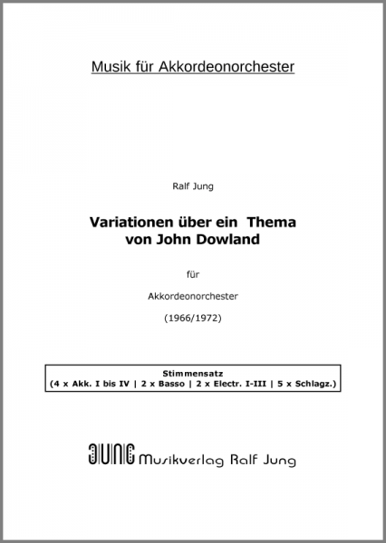 Variationen über ein Thema von John Dowland (Stimmensatz, 25 Stimmen)