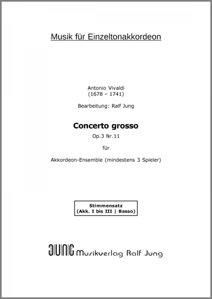 Concerto grosso op. 3, Nr. 11 (Stimmen)