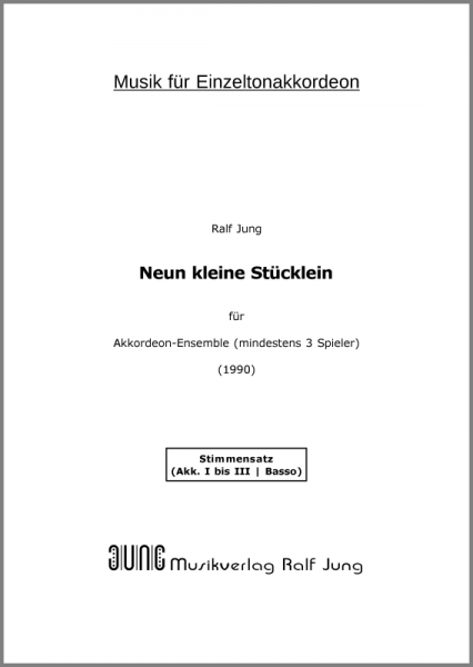 Neun kleine Stücklein (Stimmen)